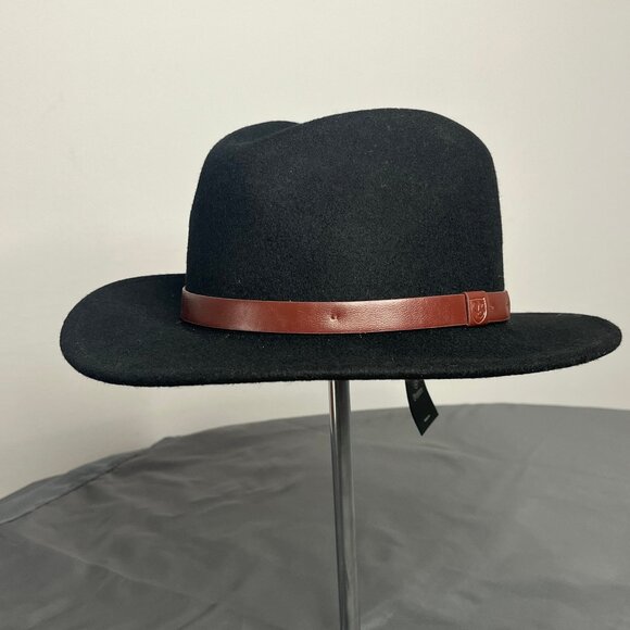Brixton Messer Fedora Hat Size XS Black Felted Wool NWT New Classic Unisex - Picture 4 of 8